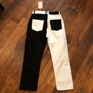 Two tone black and white Revice Denim Pants